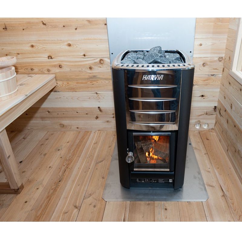 Dundalk LeisureCraft Georgian Outdoor 6 Person Steam Sauna - wood-burning stove