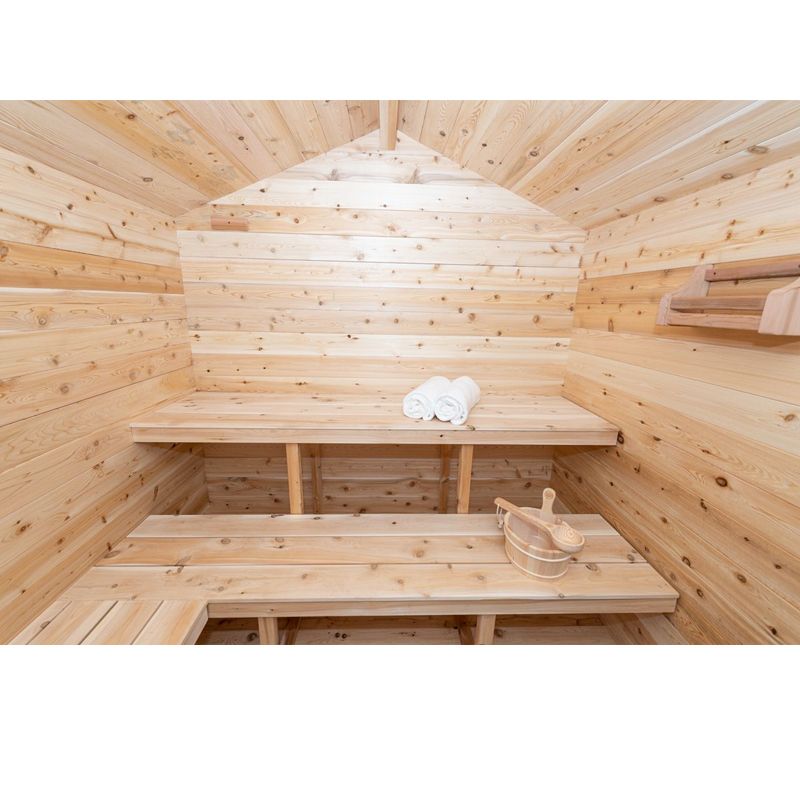 Dundalk LeisureCraft Georgian Outdoor 6 Person Steam Sauna - view of benches from inside