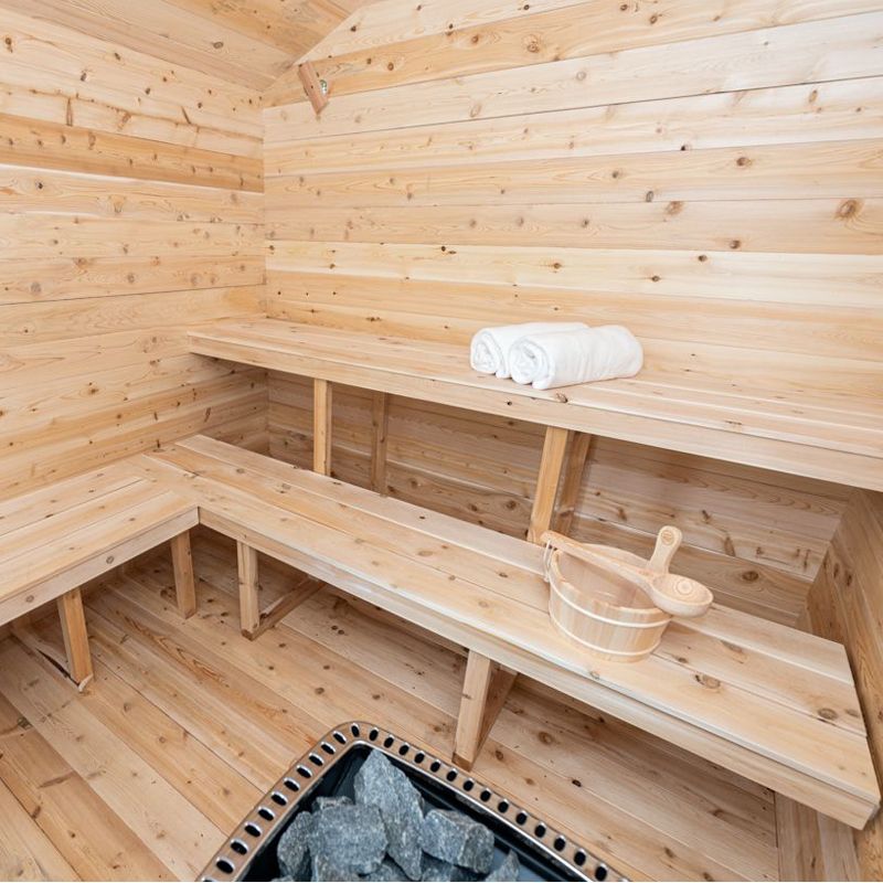Dundalk LeisureCraft Georgian Outdoor 6 Person Steam Sauna - benches