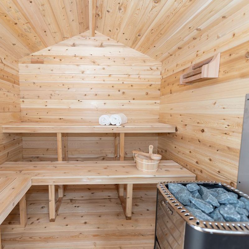 Dundalk LeisureCraft Georgian Outdoor 6 Person Steam Sauna - sauna benches