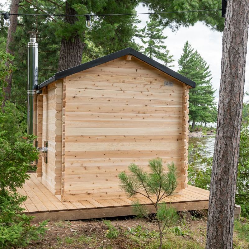 Dundalk LeisureCraft Georgian Outdoor 6 Person Steam Sauna - view of the rear