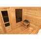 Dundalk LeisureCraft Luna outdoor traditional sauna CTC22LU glass windows and door and electric heater with hot rocks