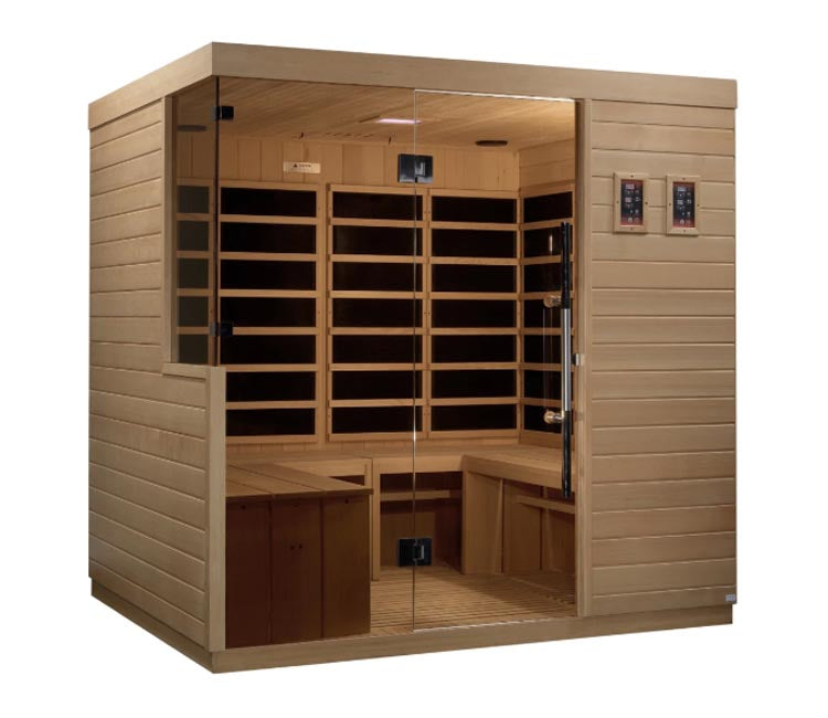 Dynamic Infrared Sauna DYN-5860-01 La Sagrada - front angle viewLa Sagrado - Dynamic Sauna - Indoor Infrared Sauna