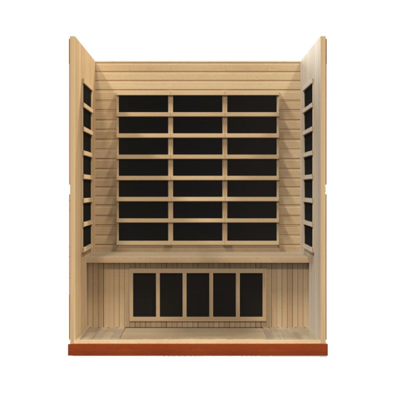Dynamic Saunas Bergamo DYN-6440-01 | 4 Person Low EMF Far Infrared Sauna-side view wall removed