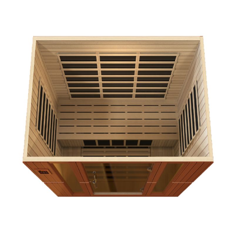 Dynamic Saunas Bergamo DYN-6440-01 | 4 Person Low EMF Far Infrared Sauna-top view wall removed