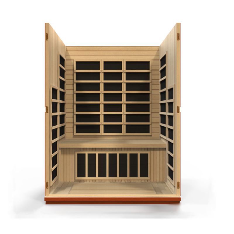 Dynamic Saunas Bellagio DYN-6306-02 | 2-3 Person Low EMF Far Infrared Sauna-interior side view wall removed