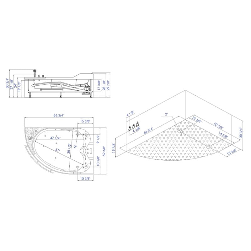 Eago Whirlpool Tub-AM113ETL- specs