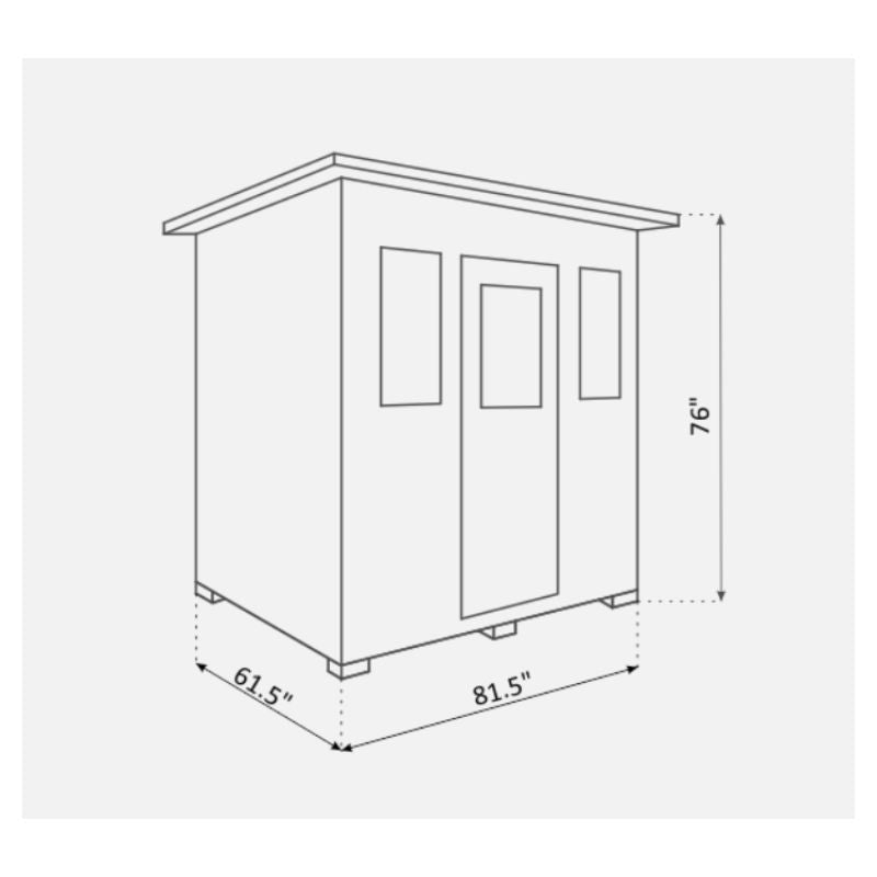 Enlighten-Moonlight 5 Person-Traditional Sauna-Slope Roof-Specs