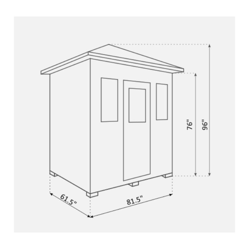 Enlighten-Moonlight 5 Person-Traditional Sauna-Peak Roof-Specs