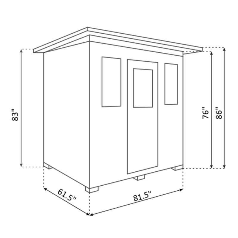Enlighten-Sapphire 5 Person Hybrid Sauna - Slope Roof-Specs