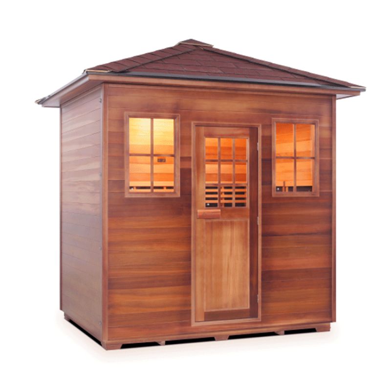 Enlighten-Sapphire 5 Person Hybrid Sauna - Peak Roof
