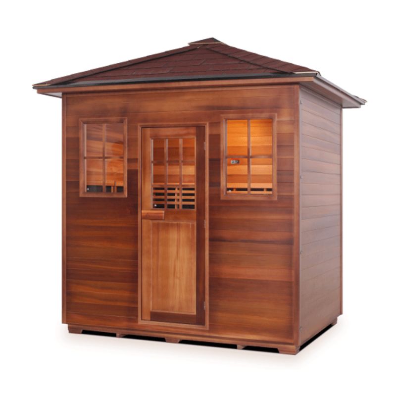 Enlighten-Sapphire 5 Person Hybrid Sauna - Peak Roof