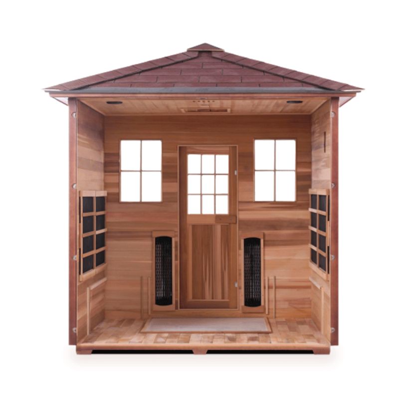 Enlighten-Sapphire 5 Person Hybrid Sauna - Peak Roof-Interior