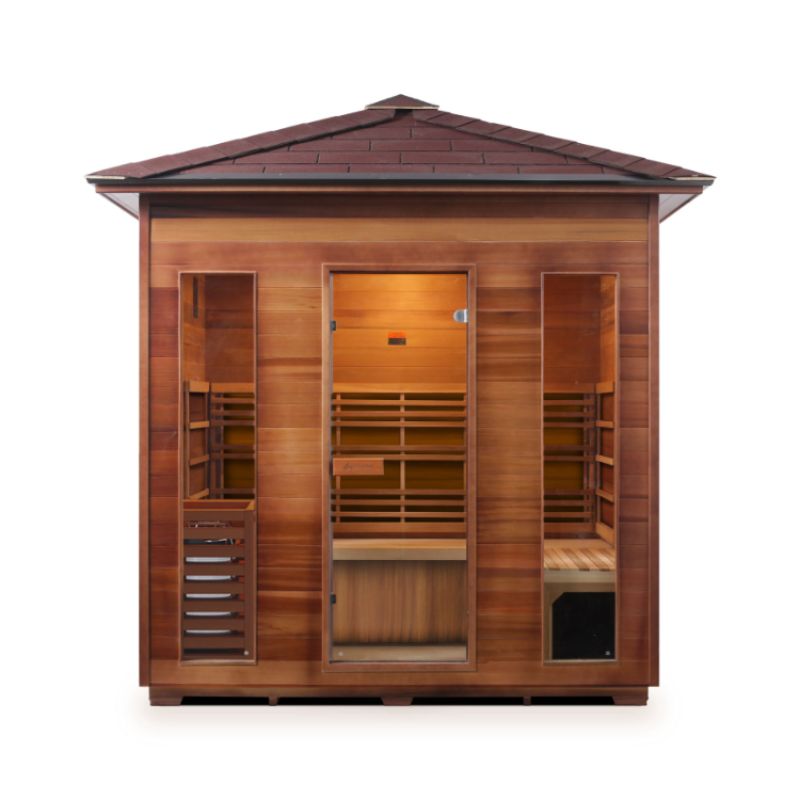 Enlighten-Sunrise 5 Person Traditional Sauna - Peak Roof