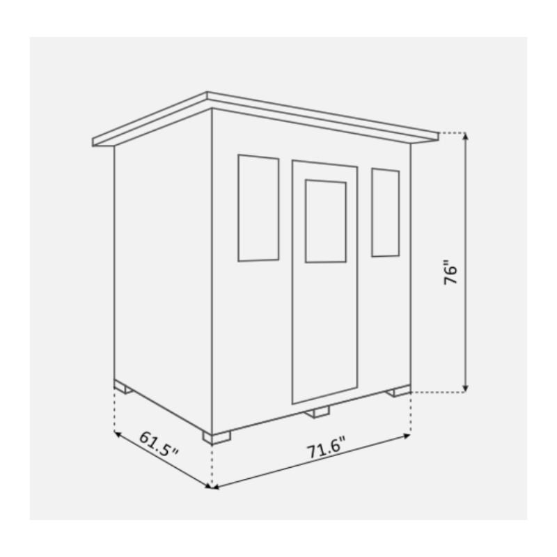 Enlighten Moonlight 4 Person-Traditional Sauna-Slope Roof-Specs
