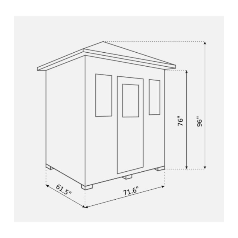 Enlighten Moonlight 4 Person-Traditional Sauna-Peak Roof-Specs