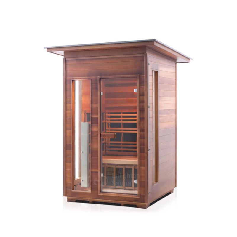 Enlighten Rustic 2 Person Infrared Sauna-Slope Roof