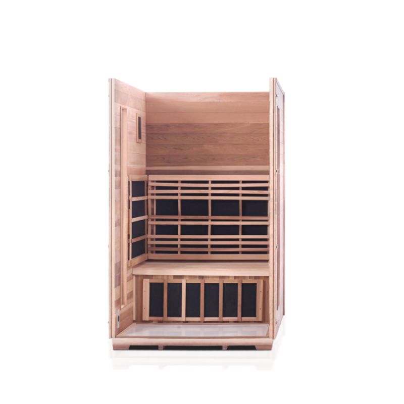 Enlighten Rustic 2 Person Infrared Sauna-Interior