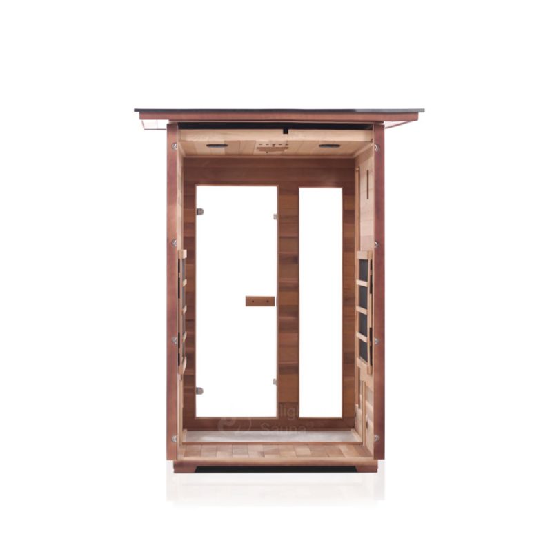 Enlighten Rustic 2 Person Infrared Sauna-Interior
