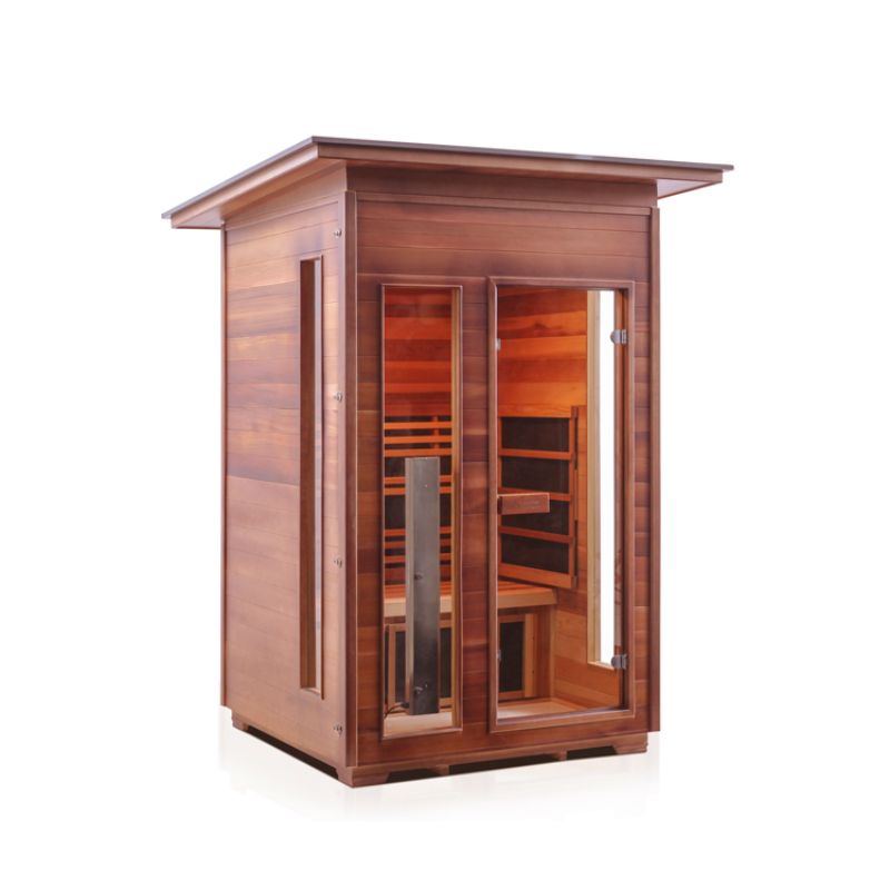 Enlighten Rustic 2 Person Infrared Sauna-Slope Roof