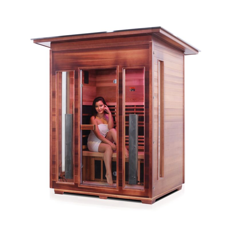 Enlighten Rustic 3 Person-Infrared Sauna-Slope Roof