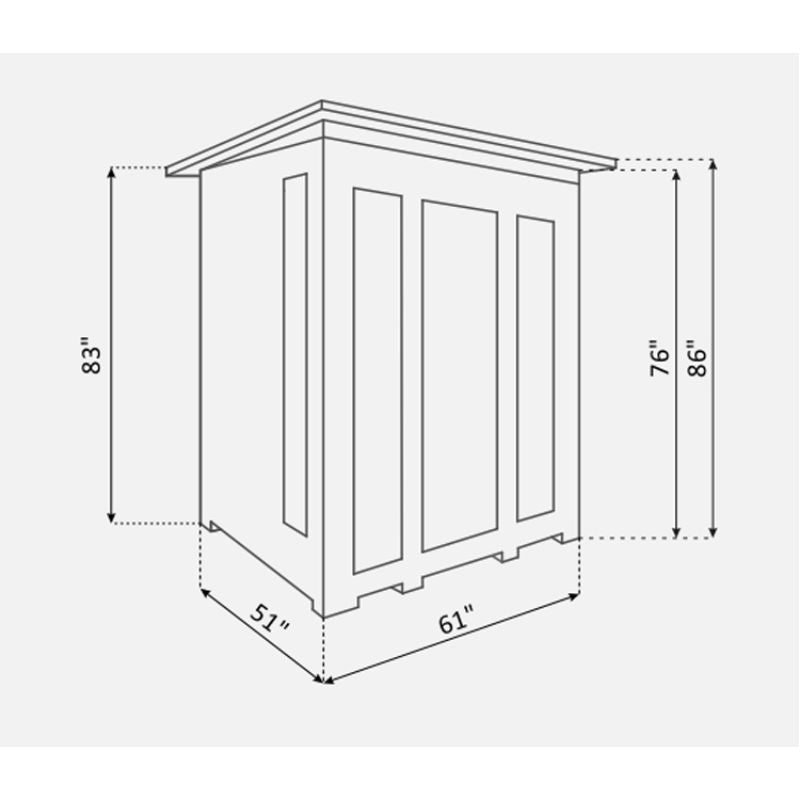 Enlighten Rustic 3 Person-Infrared Sauna-Slope Roof-Specs