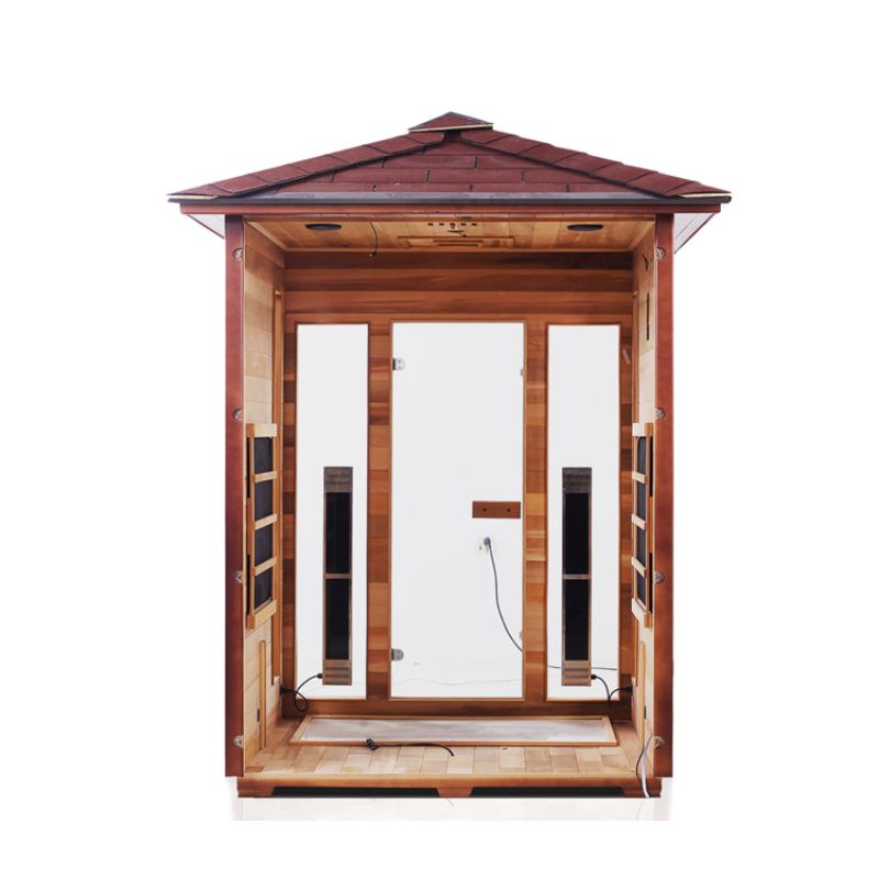 Enlighten Rustic 3 Person-Infrared Sauna-Peak Roof