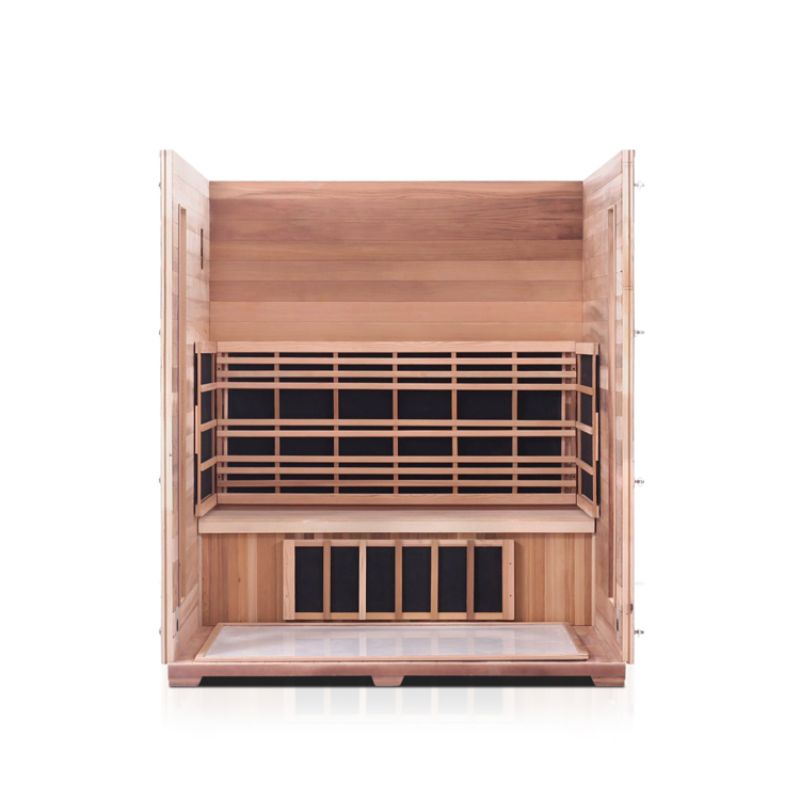 Enlighten Rustic 4 Person Infrared Sauna - Interior