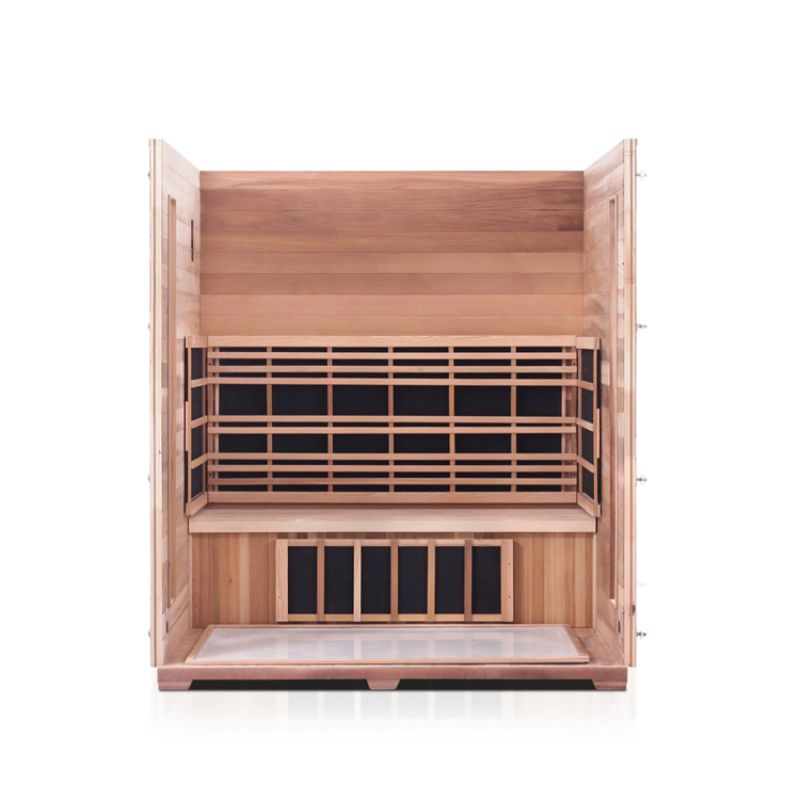 Enlighten Rustic 4 Person Infrared Sauna - partial assembly