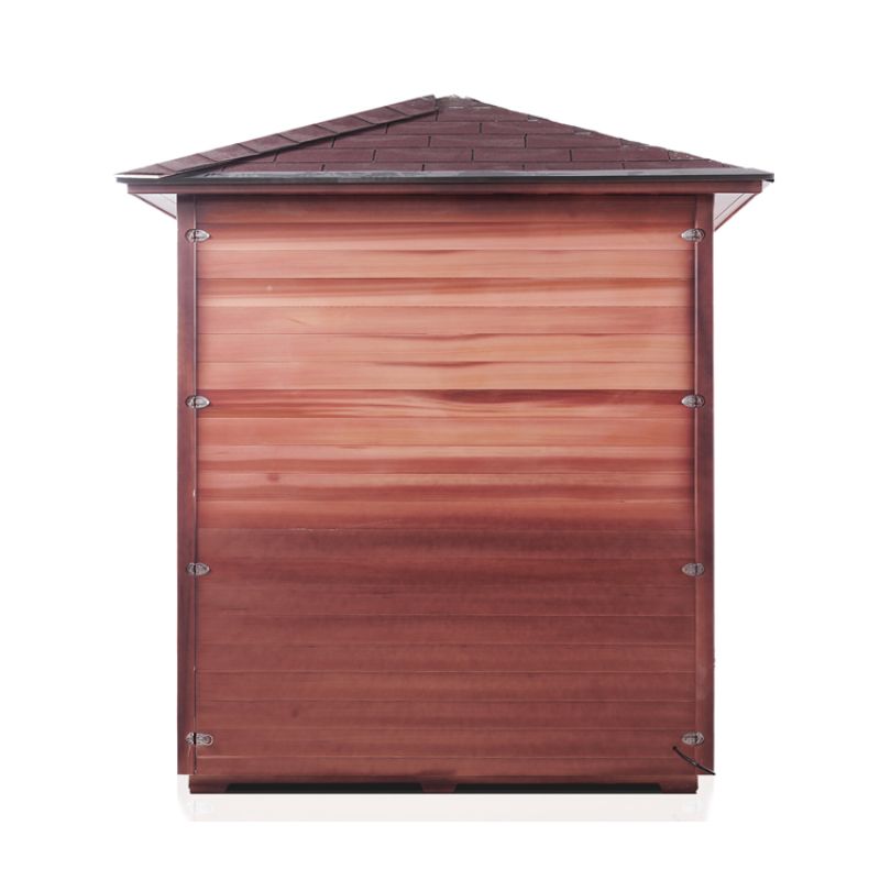 Enlighten Rustic 4 Person Infrared Sauna - Rear view