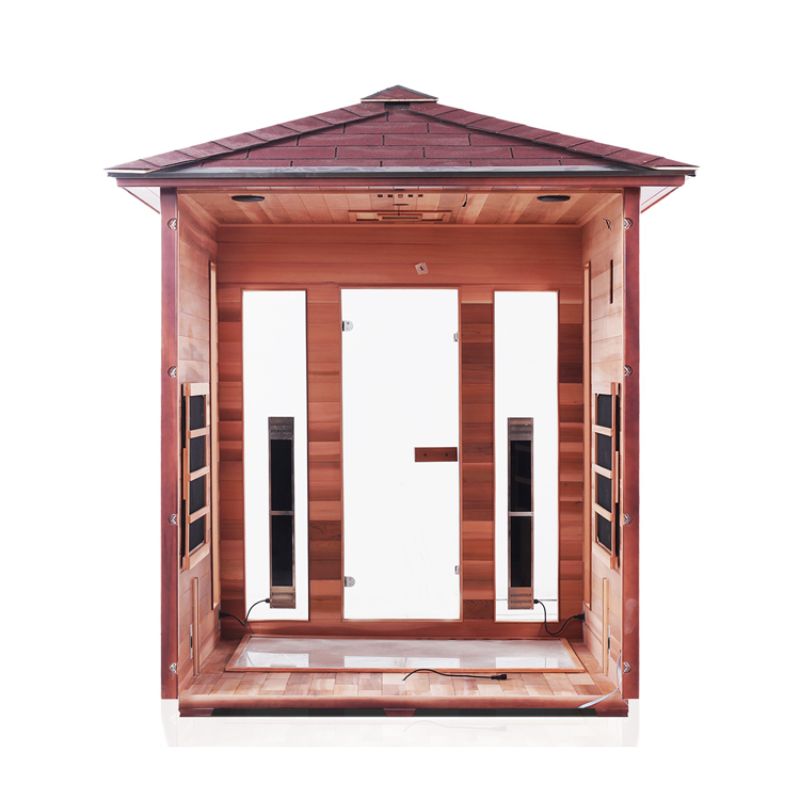 Enlighten Rustic 4 Person Infrared Sauna - Interior