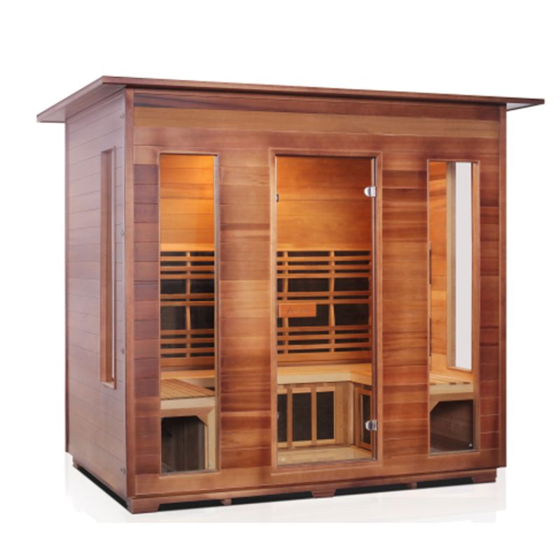 Enlighten Rustic 5 Person Infrared Sauna-Slope roof