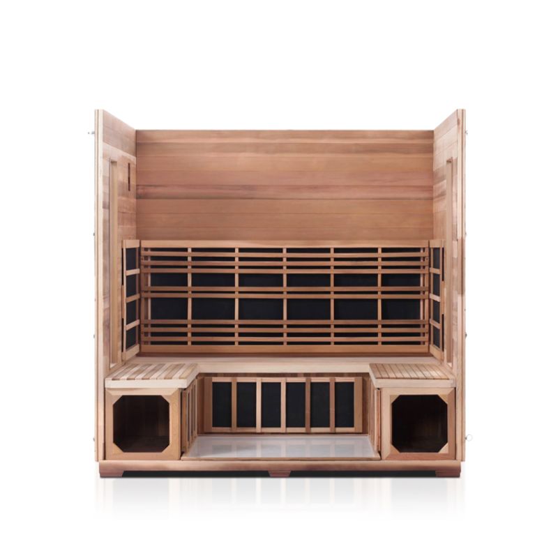 Enlighten Rustic 5 Person Infrared Sauna-interior