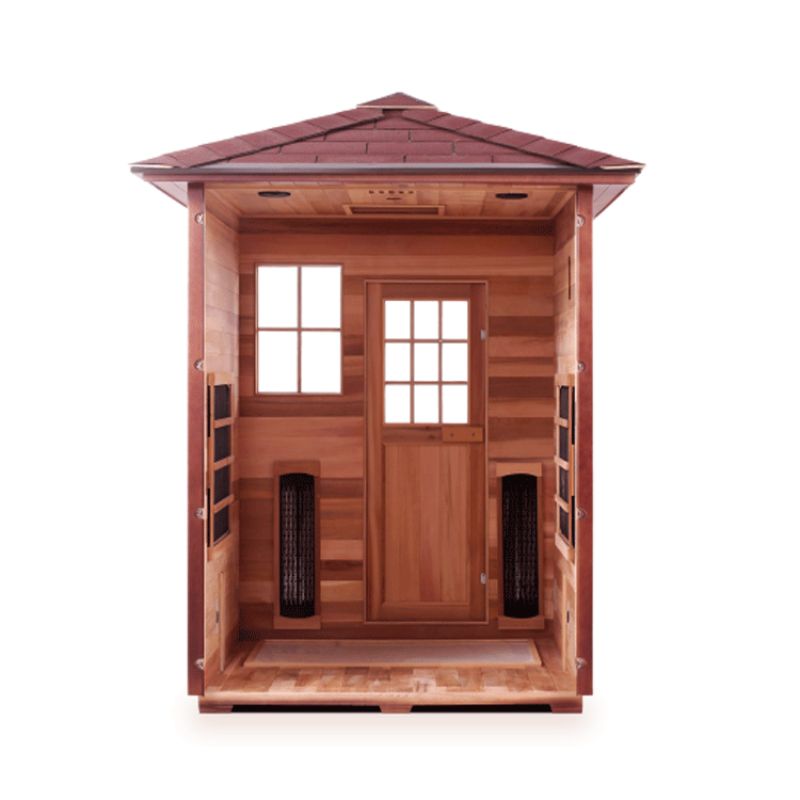 Enlighten Sapphire-3 Person-Hybrid Sauna-Interior view through back