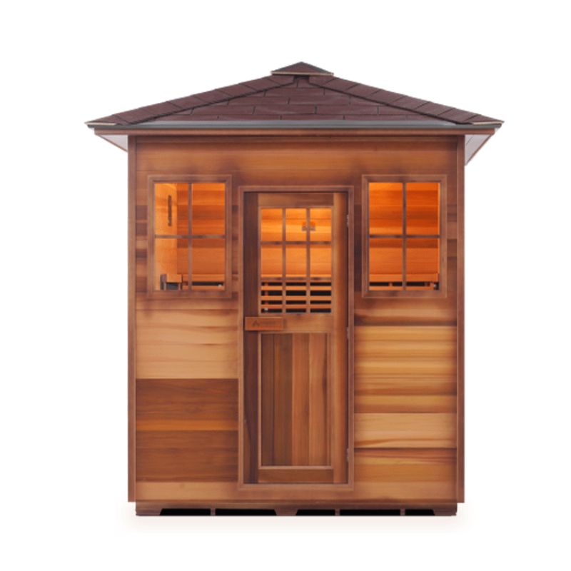 Enlighten Sapphire-4-Person-Hybrid Sauna -Peak Roof