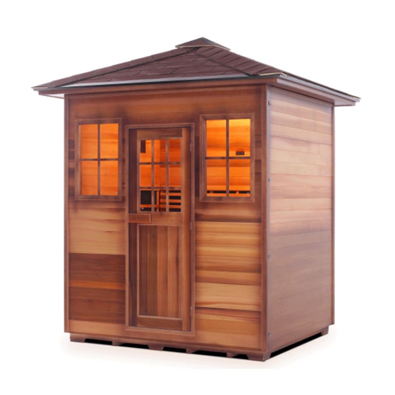 Enlighten Sapphire-4-Person-Hybrid Sauna -Peak Roof