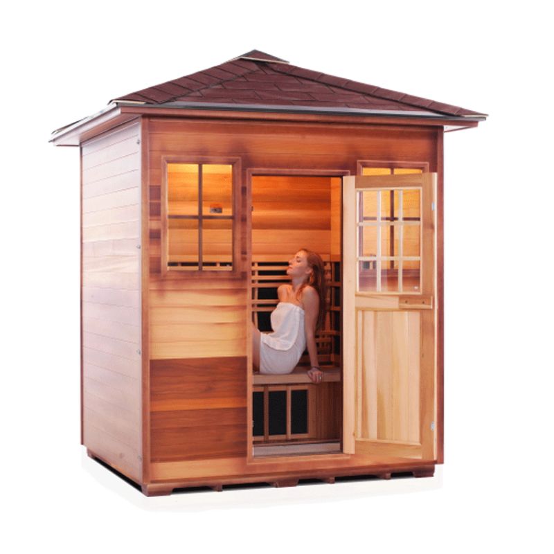 Enlighten Sapphire-4-Person-Hybrid Sauna -Peak Roof