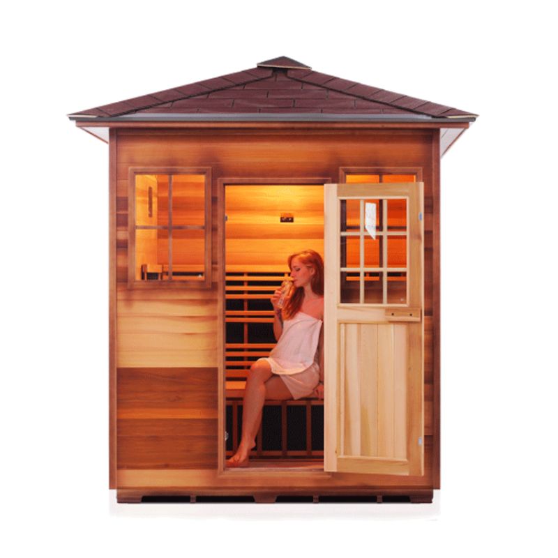 Enlighten Sapphire-4-Person-Hybrid Sauna -Peak Roof