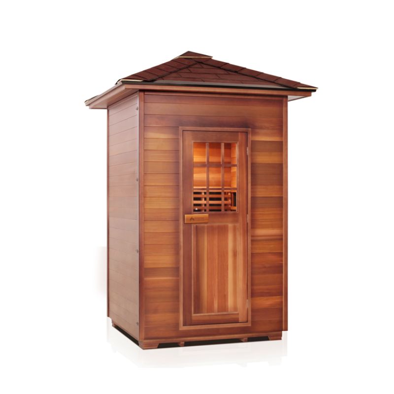 Enlighten Sierra 2 Person Infrared Sauna-Peak Roof