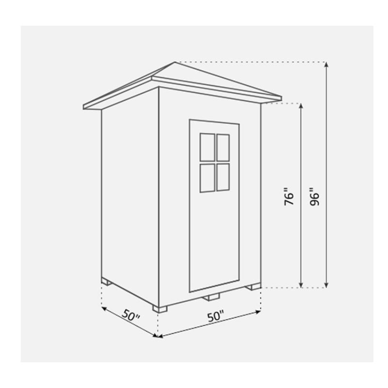 Enlighten Sierra 2 Person Infrared Sauna-Peak Roof-Specs