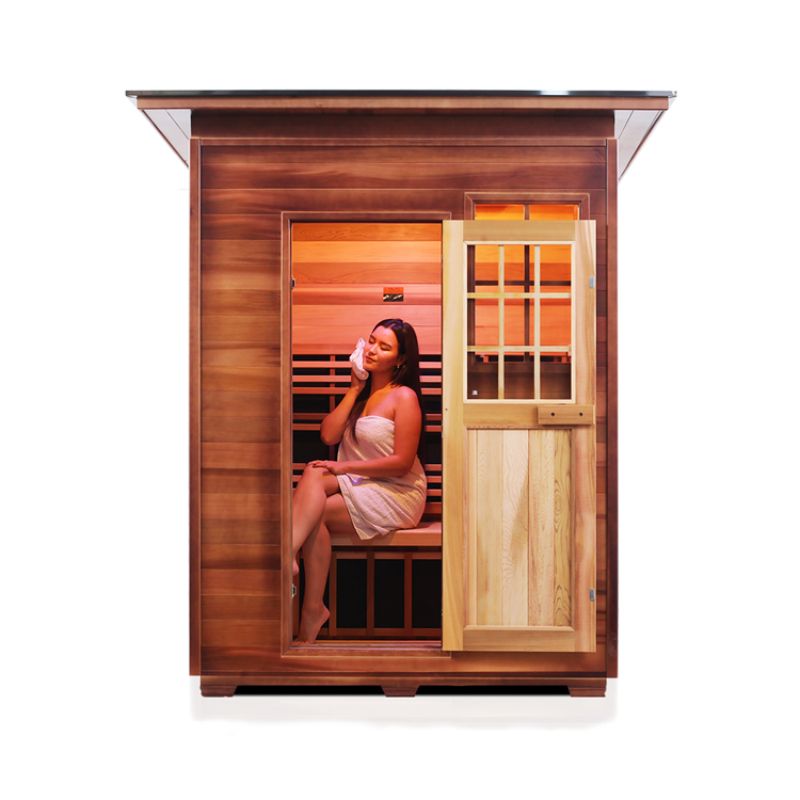 Enlighten Sierra 3 Person Infrared Sauna-Slope Roof