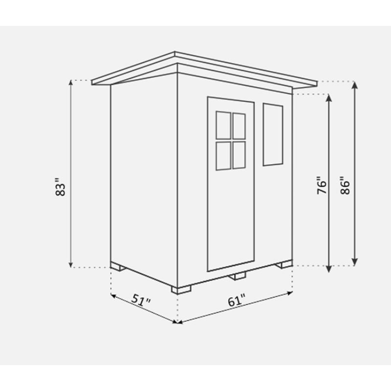 Enlighten Sierra 3 Person Infrared Sauna-Slope Roof-Specs