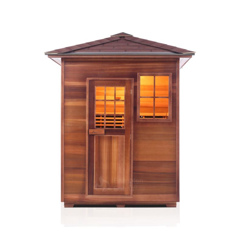 Enlighten Sierra 3 Person Infrared Sauna-Peak Roof