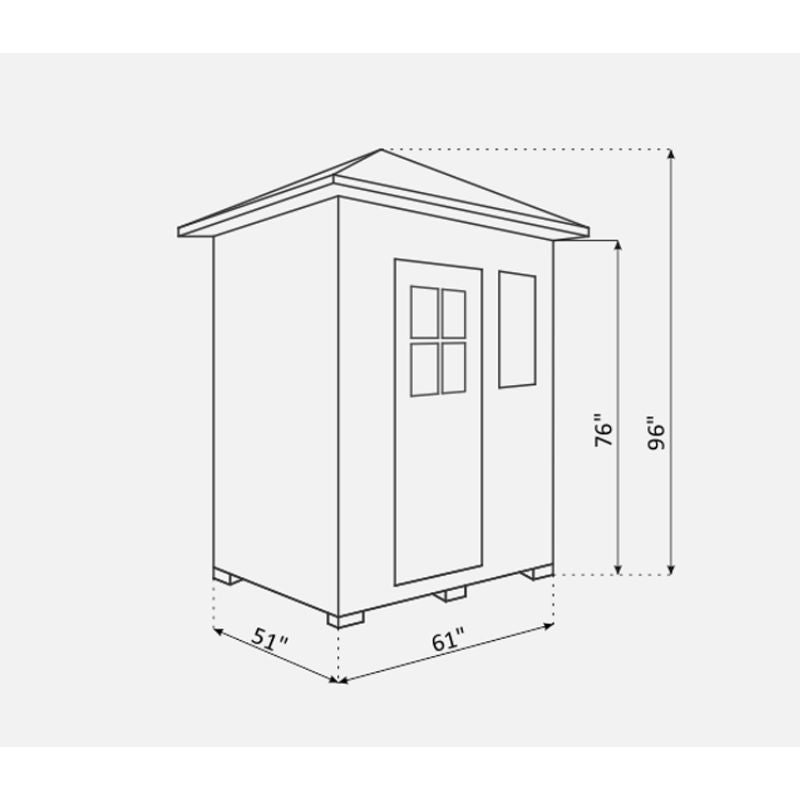 Enlighten Sierra 3 Person Infrared Sauna-Peak Roof-Specs