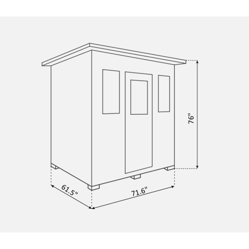 Enlighten Sierra 4 Person Infrared Sauna -Slope Roof-Specs