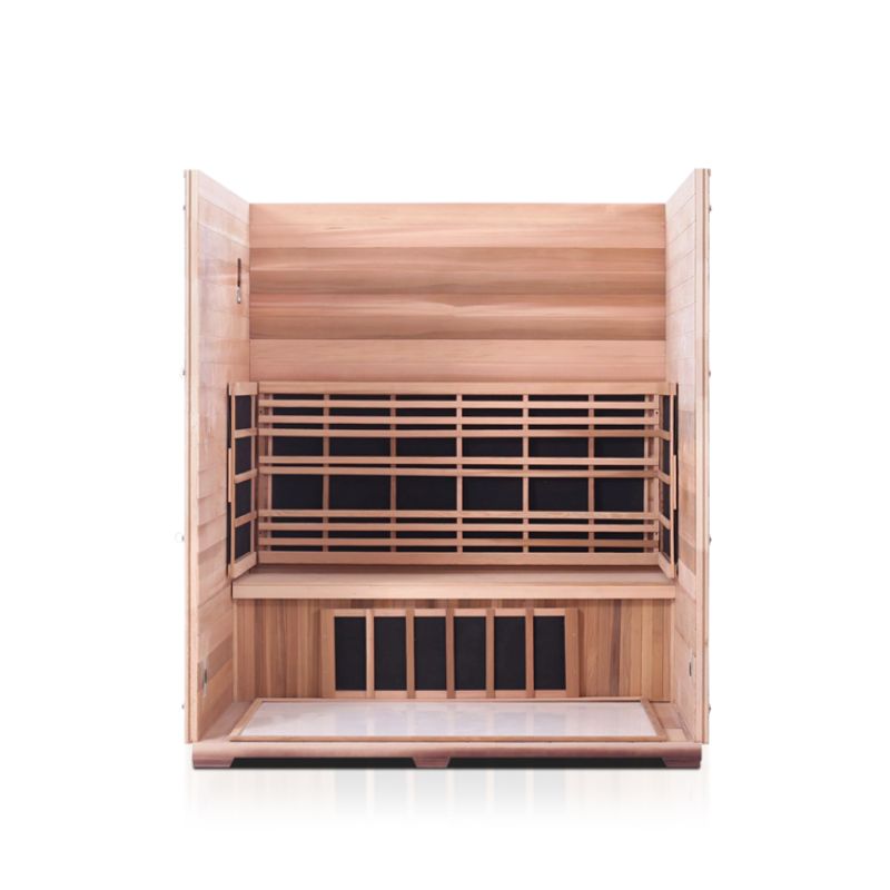 Enlighten Sierra 4 Person Infrared Sauna -Interior with front removed