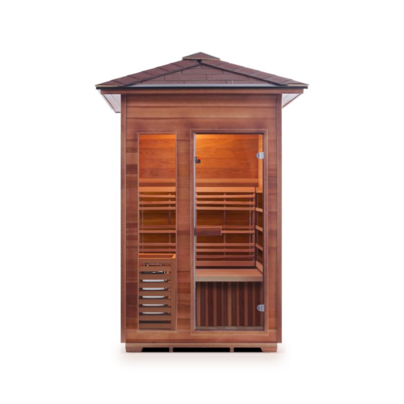 Enlighten Sunrise 2 Person Traditional Sauna - Peak Roof