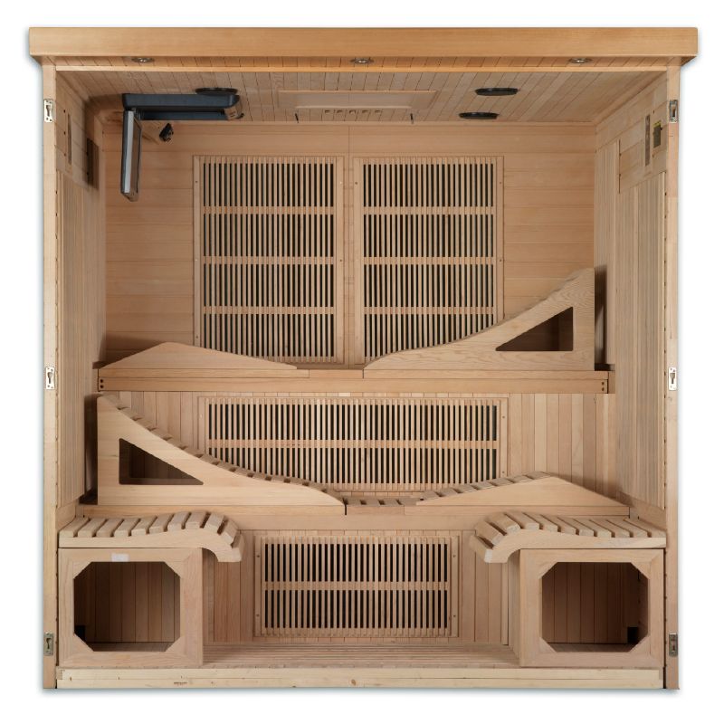 Golden Designs Monaco GDI-6996-01 | 6 Person Zero EMF Near Infrared Sauna-interior