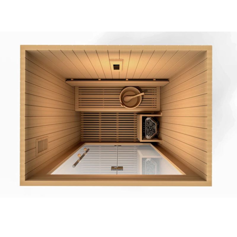 Golden Designs Sundsvall 2 Person Traditional Steam Sauna GDI-7289-01-top view