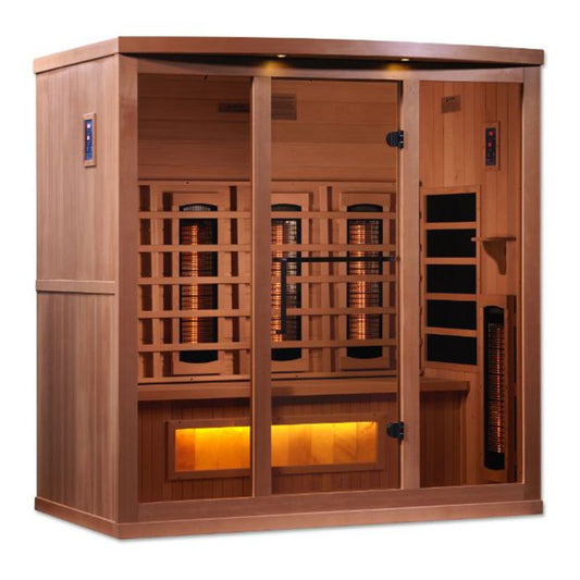 Golden Designs Full Spectrum Infrared Sauna GDI-8040-02 with Himalayan Salt Bars - angle front view 